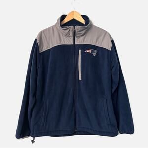 NFL Apparel New England Patriots Fleece Full Zip Blue/Gray Jacket men’s Large